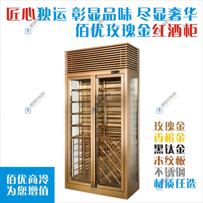 不锈钢红酒柜，立式红酒展示柜，双门冷藏保鲜柜定制